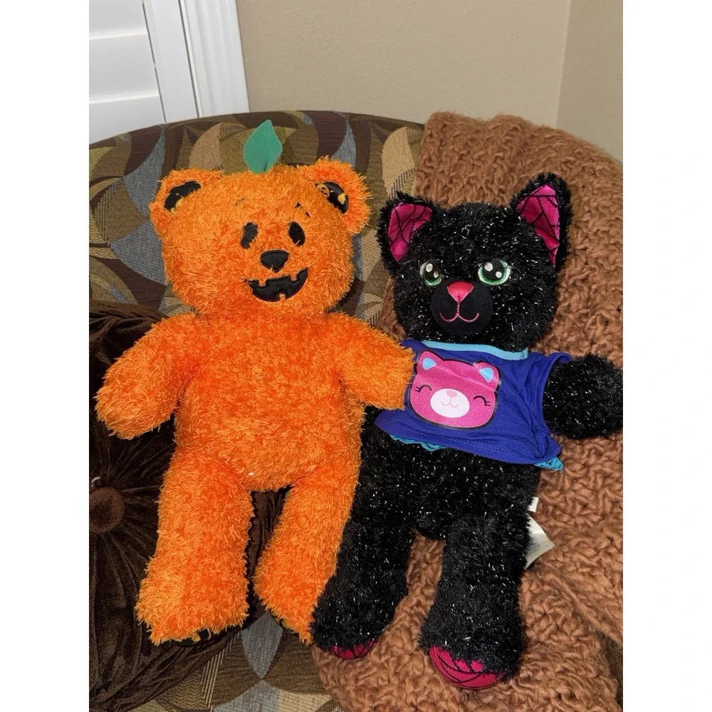 Build‎ A Bear Halloween Jack O Lantern Pumpkin Bear Plush Orange And Nightly Cat